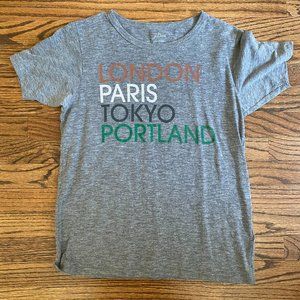 J. Crew "London, Paris, Tokyo, Portland" T-shirt